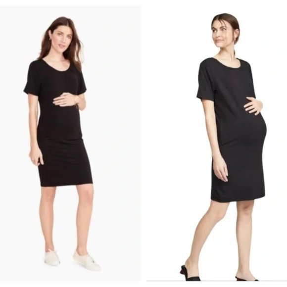 Hatch The T-Shirt Layer Dress Black Size Large Maternity - Picture 6 of 6